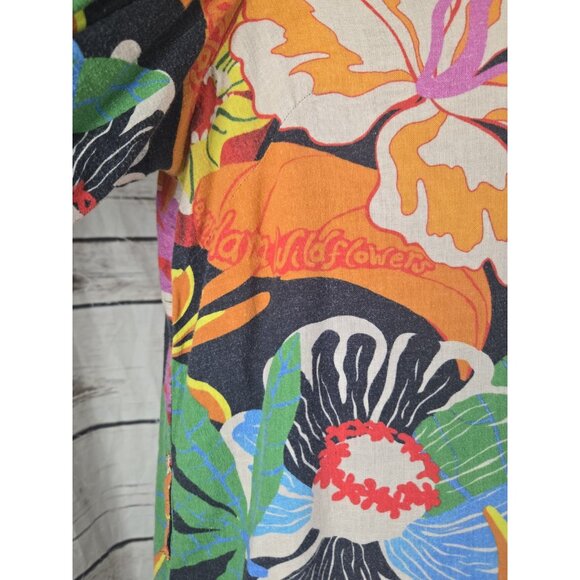 Scotch & Soda Orange Green Bishop Sleeve Dress - Picture 5 of 11